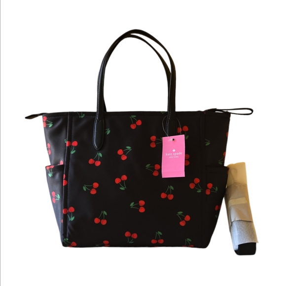 Kate Spade Women's The Little Belt Black Red Cherry Satchel Shoulder Handbag - Picture 2 of 14